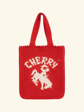 RARE CHERRY LA Knit Summer Bag in Red